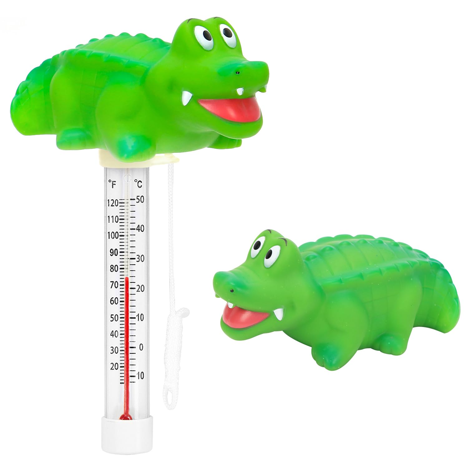 XY-WQ Alligator Floating Pool Thermometer with String, Easy-Read