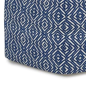 SIMPLIHOME Graham Square Pouf, Footstool, Upholstered in Patterned Blue, Natural Hand Woven Cotton, for the Living Room, Bedroom and Kids Room, Transitional, Boho SIMPLIHOME Graham Square Pouf Footstool Upholstered in Patterned Blue Natural Hand Woven Cotton for the Living Room Bedroom and Kids Room Transitional Boho