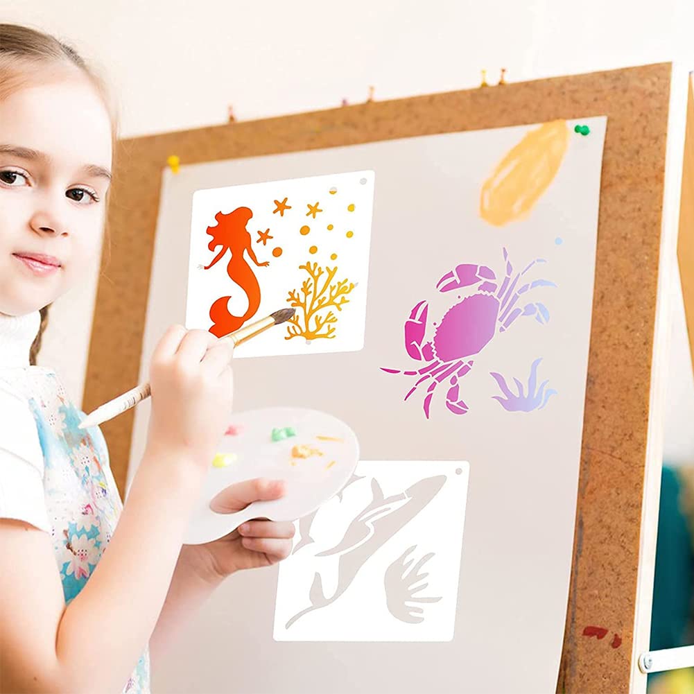 20 Pezzi Modelli Pittura Animali, Stencil per Pittura, Set di Stencil, Pittura Stencil Fai da te, Graffiti Stencil, per Pittura, Bricolage, Scrapbooking, Artigianato