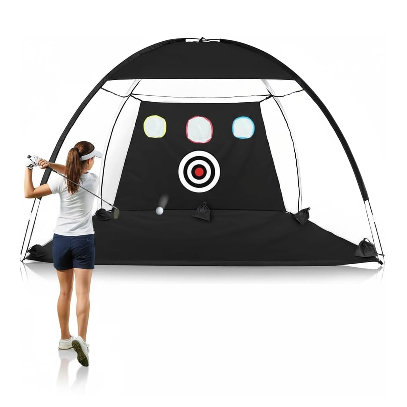 Filet d'entraînement de golf, cible de frappe avec tapis de frappe, kit d'aide à l'entraînement, tente d'entraînement, sac de transport, sports d'intérieur et d'extérieur, cadeau pour tous les âges, y