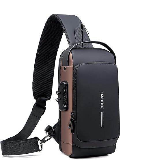 Small Shoulder Side Sling Bags Water-Resistant Side Bag With Password Lock Zipper For Use Men Women Cross Body Chest Bag (1Pcs)