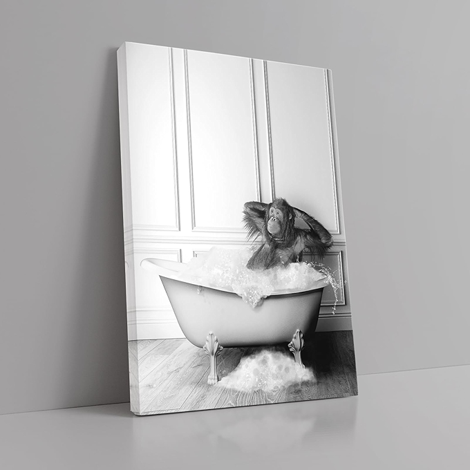 浴室幽默猴子墙面艺术画