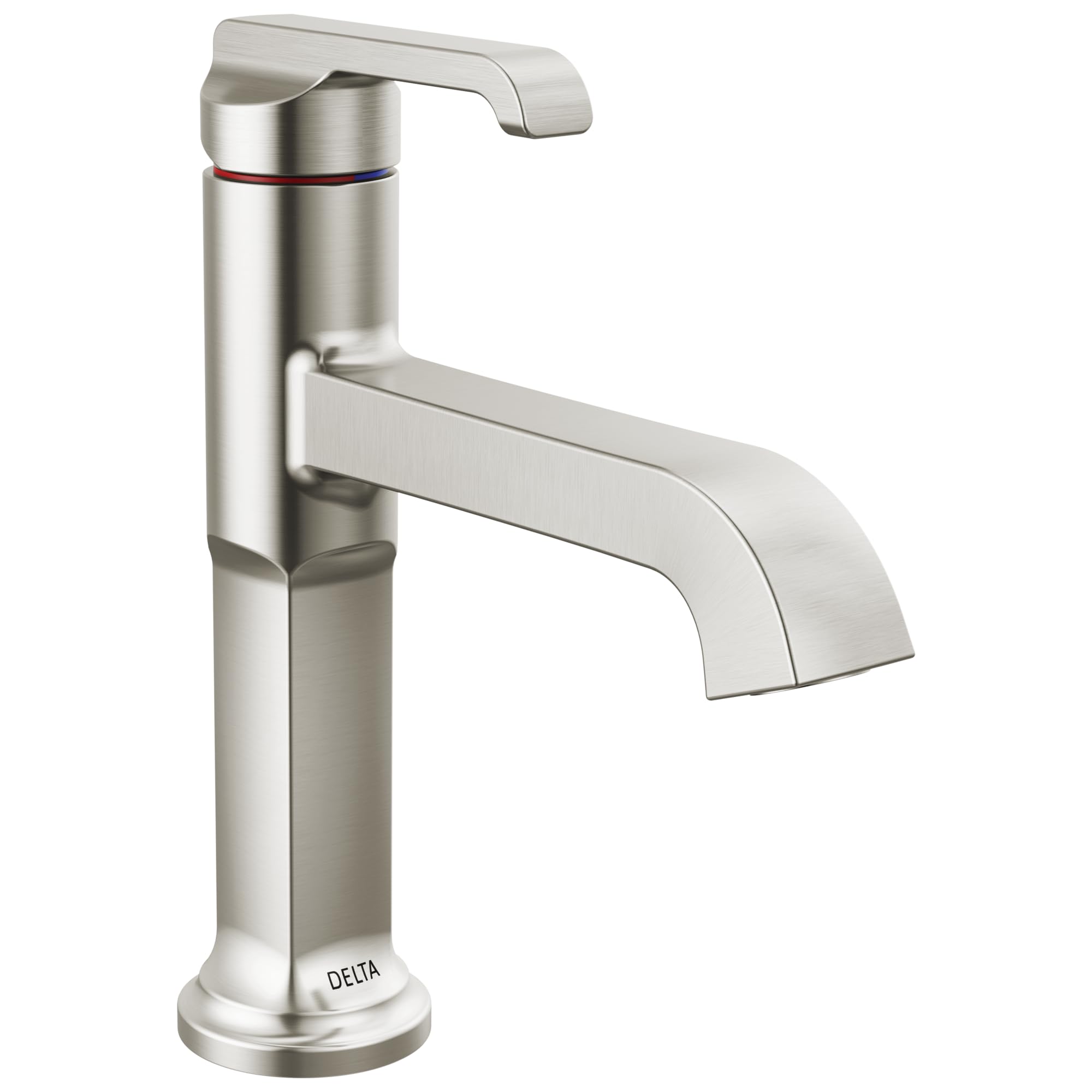 Delta Tetra Brushed Nickel Bathroom Faucet 1 Hole, Single Hole