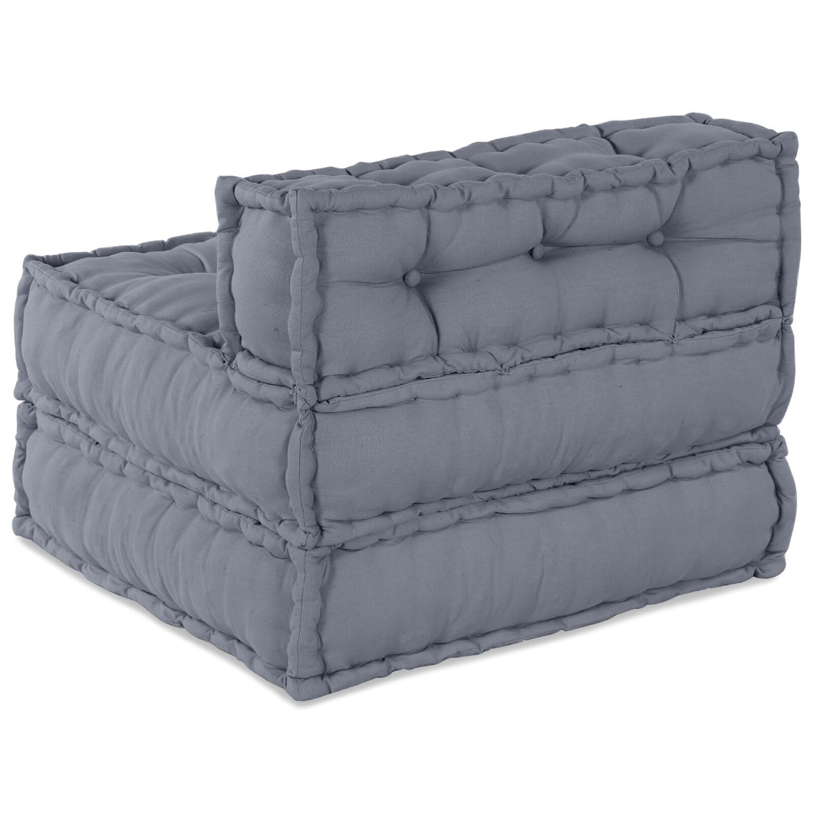 Dekor, Textilien: Bettwäsche, Kissen, Decken, Bezüge und Kissen, grauer Modular-Pouf, 70 x 70 x 54 cm