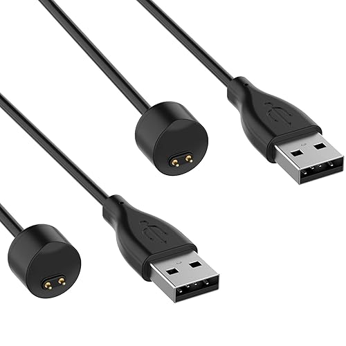 Cable cargador Mi 5 banda, cable de reloj inteligente compatible con Xiaomi Mi Band 6 Amazfit Band 5, base de carga magnética, paquete de 2