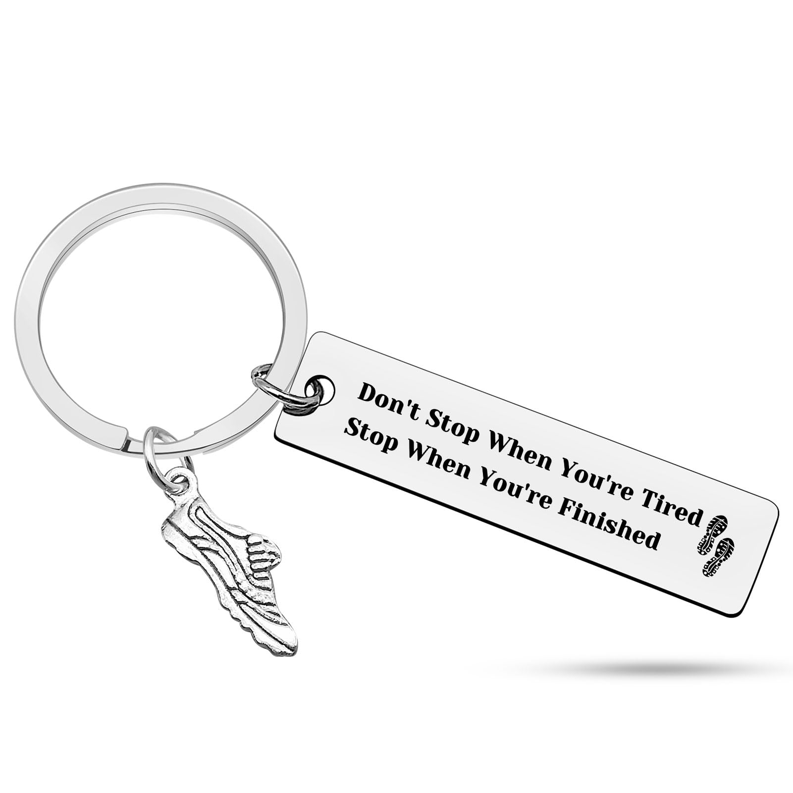 Heigebi Runners Gifts Cross Country Running Keychain Inspirational Gift for Women Men Athlete Gift Marathon Runner Lovers Gift Runner Keychain Marathon Jewelry Outdoor Sport Gift Training Gift