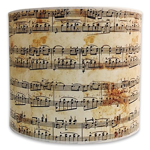 Image of Royal Designs, Inc. Trendy Decorative Handmade Drum Shade, Made in USA, 10in, HBC-8049-10, Music Notes