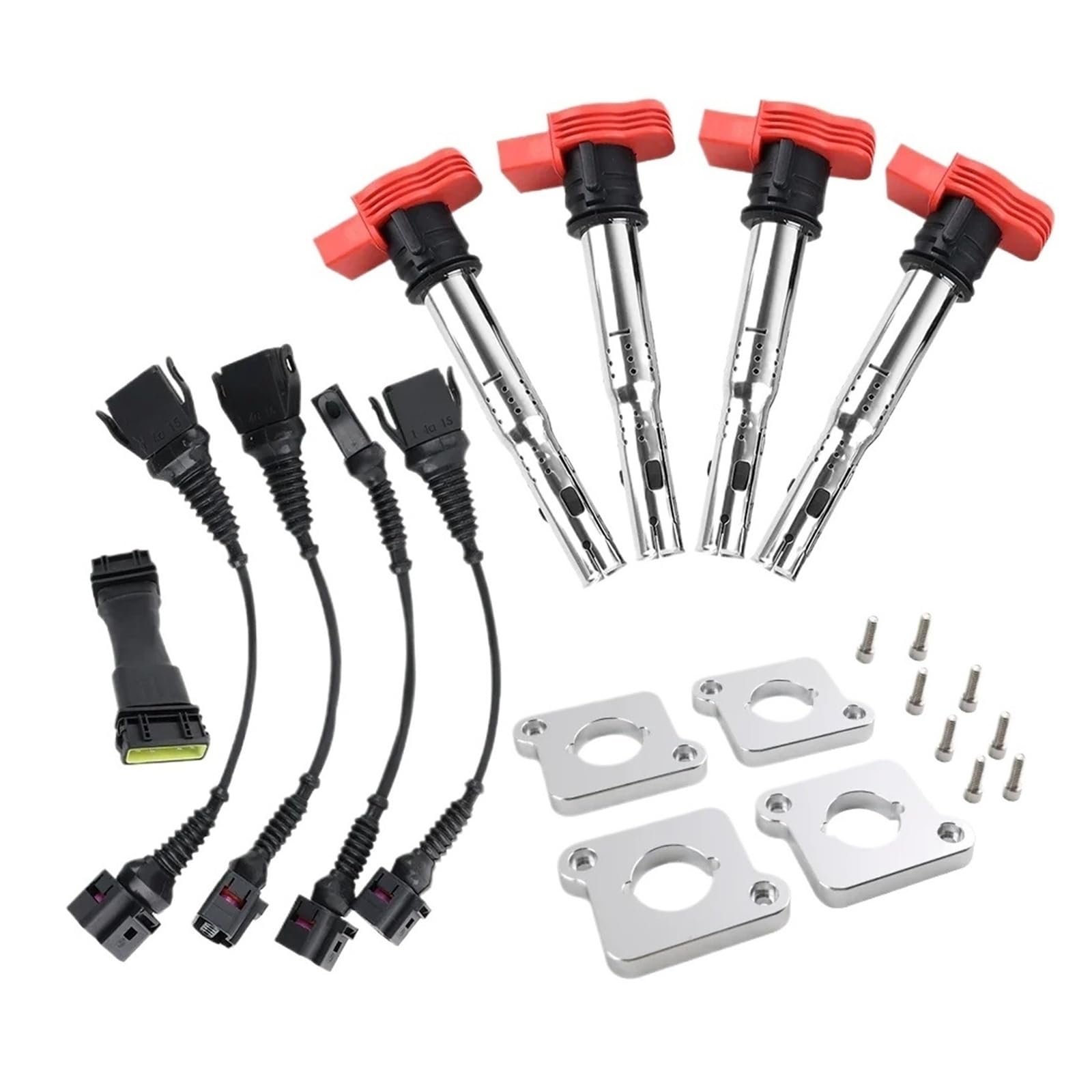 Pasuje Do Audi 97-99.5 1.8T B5 A4 (4 Styków) Pełny Zestaw 2.0T Cewka Zapłonowa Wiązka ICM R8 Coilpack Płyty Cewek Moduł cewki zapłonowej Zespół