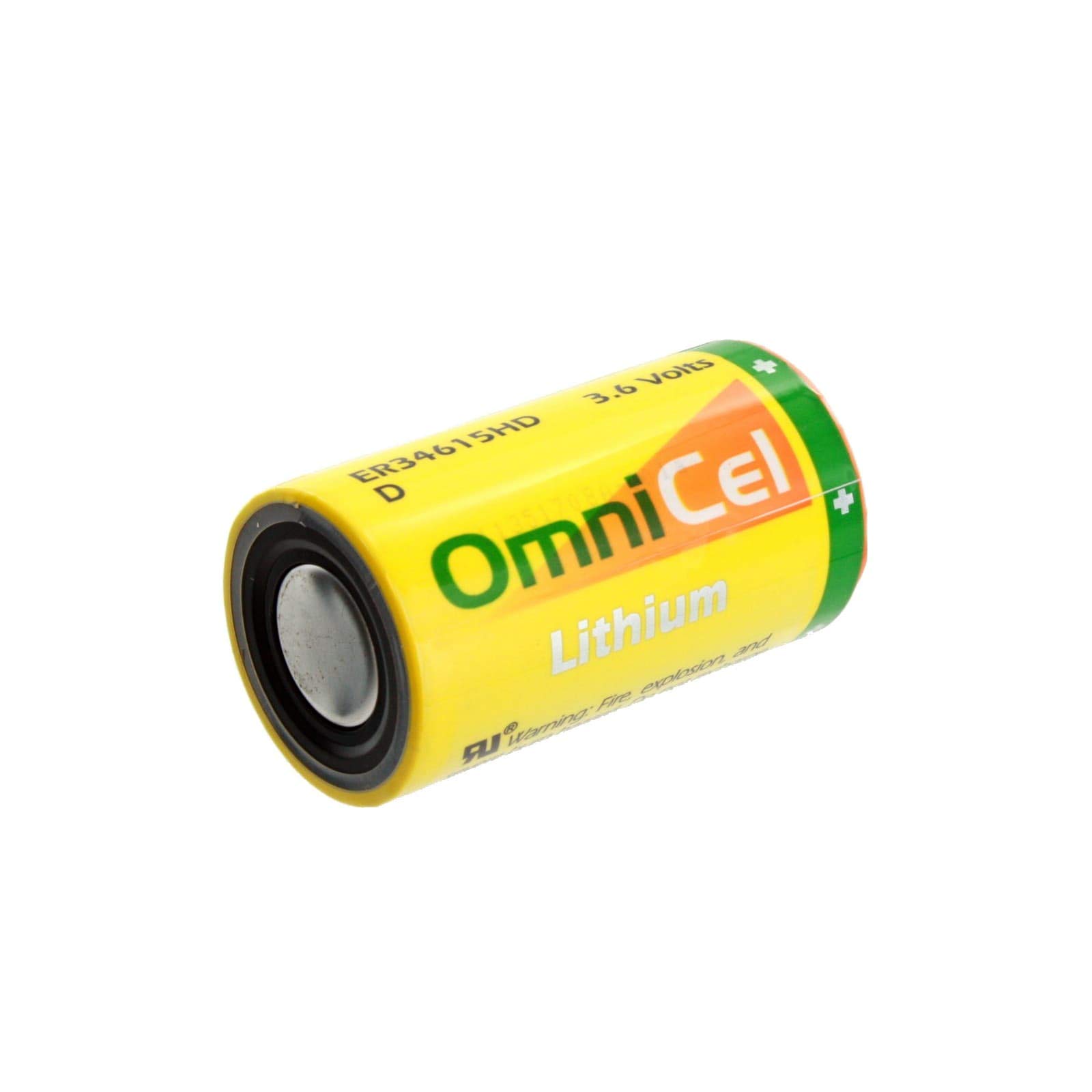 2x OmniCel ER34615HD 3.6V 13Ah Size D Lithium Standard Terminal For Smoke Alarms, Carbon Monoxide Detectors, Intrusion Sensors, Invisible Fencing, Emergency Backup, Data Collection