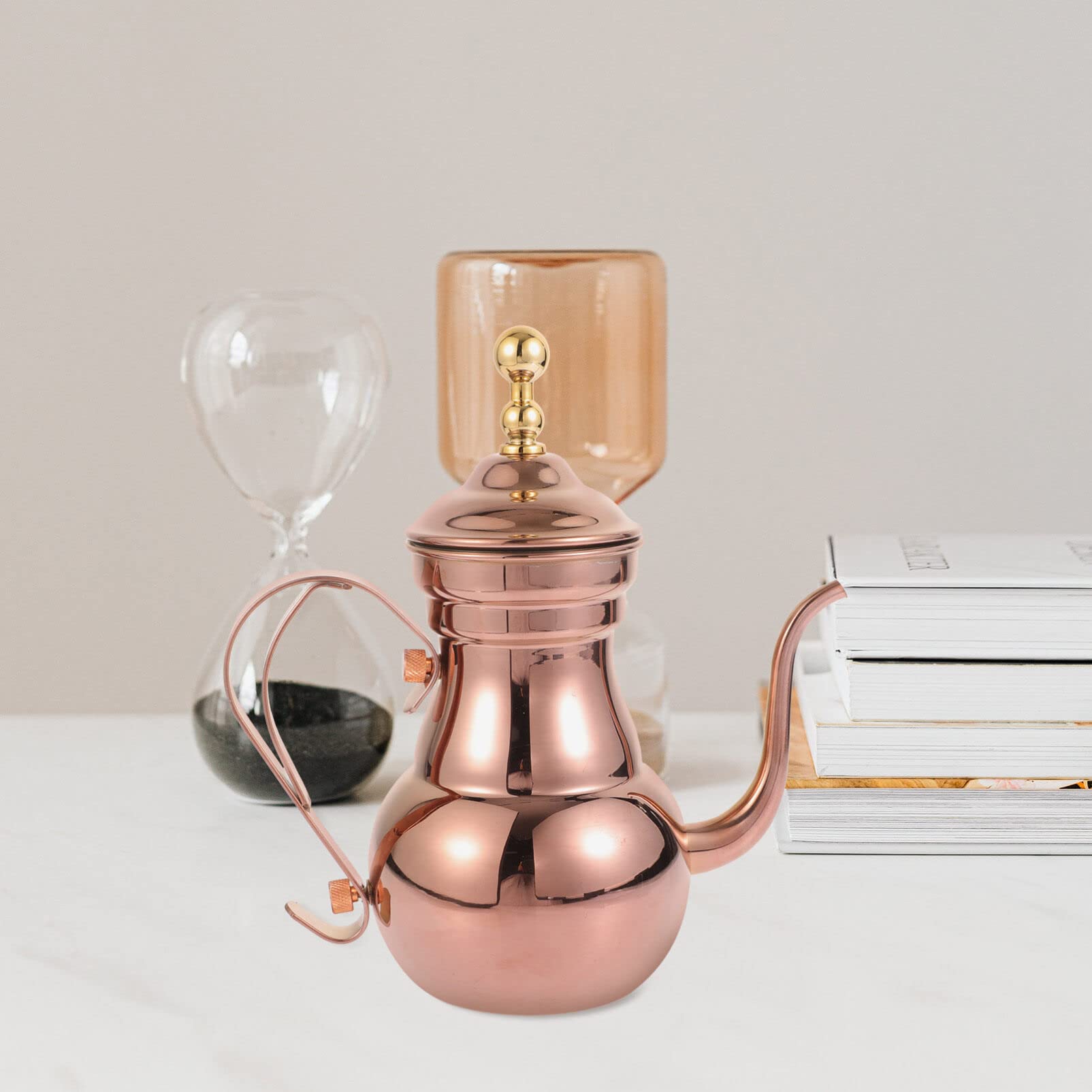 OSALADI Théière en acier inoxydable avec passoire 700 ml Style oriental Bouilloire à café Long bec étroit pour thé Maison Bureau Gastronomie