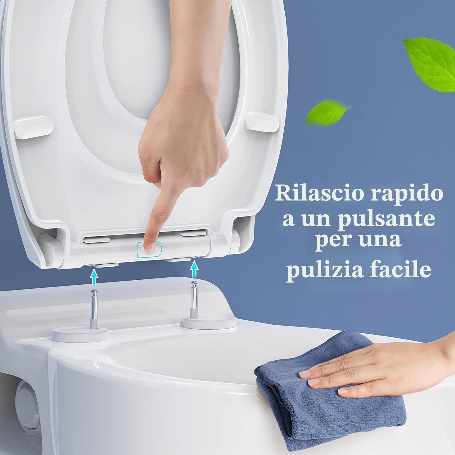 STOREMIC Copriwater con abbassamento automatico, coperchio WC magnetico, per bambini, funzione rilascio rapido, sedile regolabile, forma O, bianco