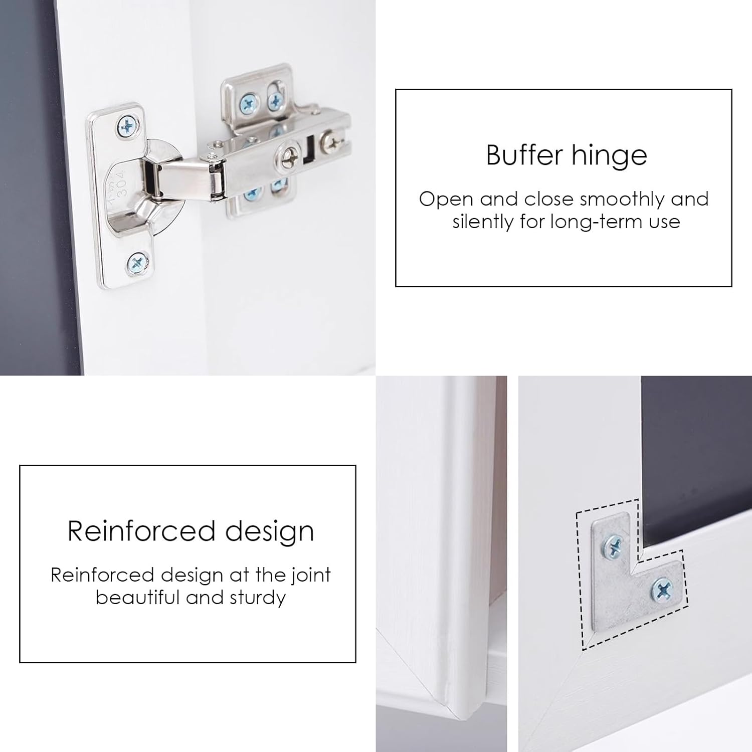 Modern Rectangular Bathroom Mirror Cabinet with Storage Shelf, Wall Cabinet with Mirror, Bathroom Vanity Unit for Washbasin/Entrance