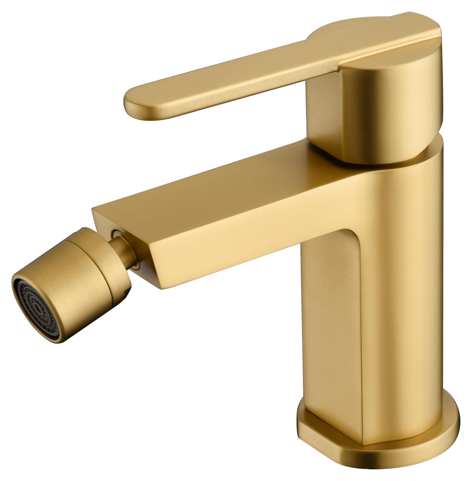 IMEX - Grifo Bidet Dorado | Grifo Monomando Bide para Baño Color Oro Cepillado | Grifo de Bidé con Mezclador de Agua Caliente y Fría | Griferia Bidet | Instalación Fácil | Serie Roma