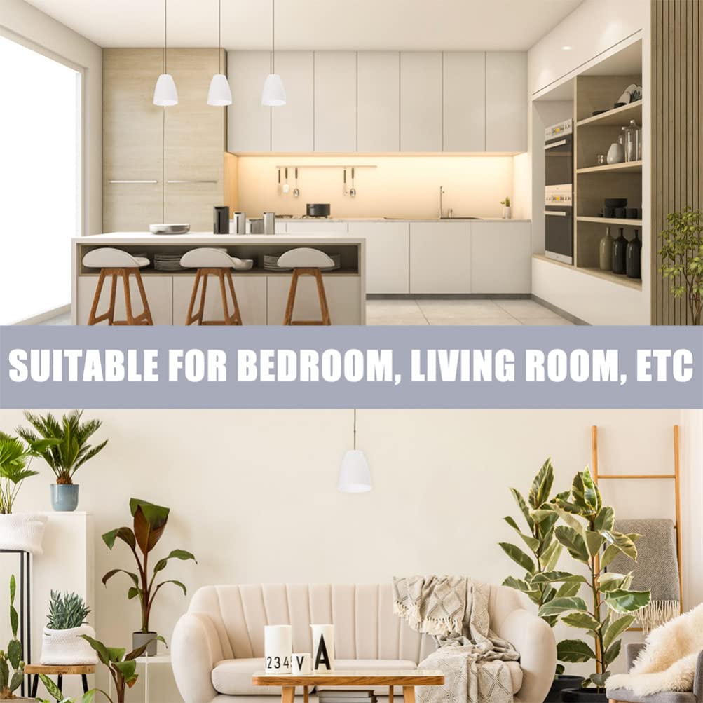 Mobestech 2-Pack White Plastic Lamp Shades - 3cm Center Hole Replacement Shades For Table & Floor Lamps