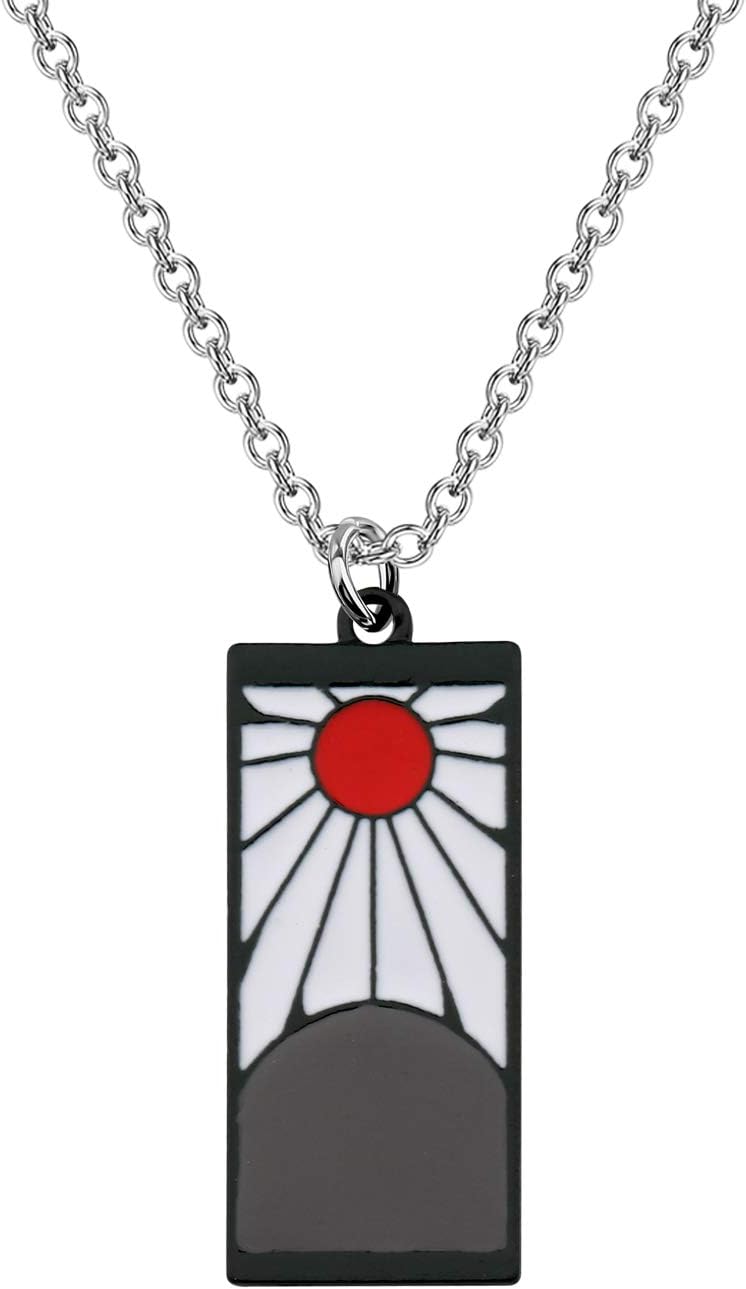FAADBUK Demon Slayer Tanjiro Necklace & Keychain Anime Cosplay Gifts - Stainless Steel