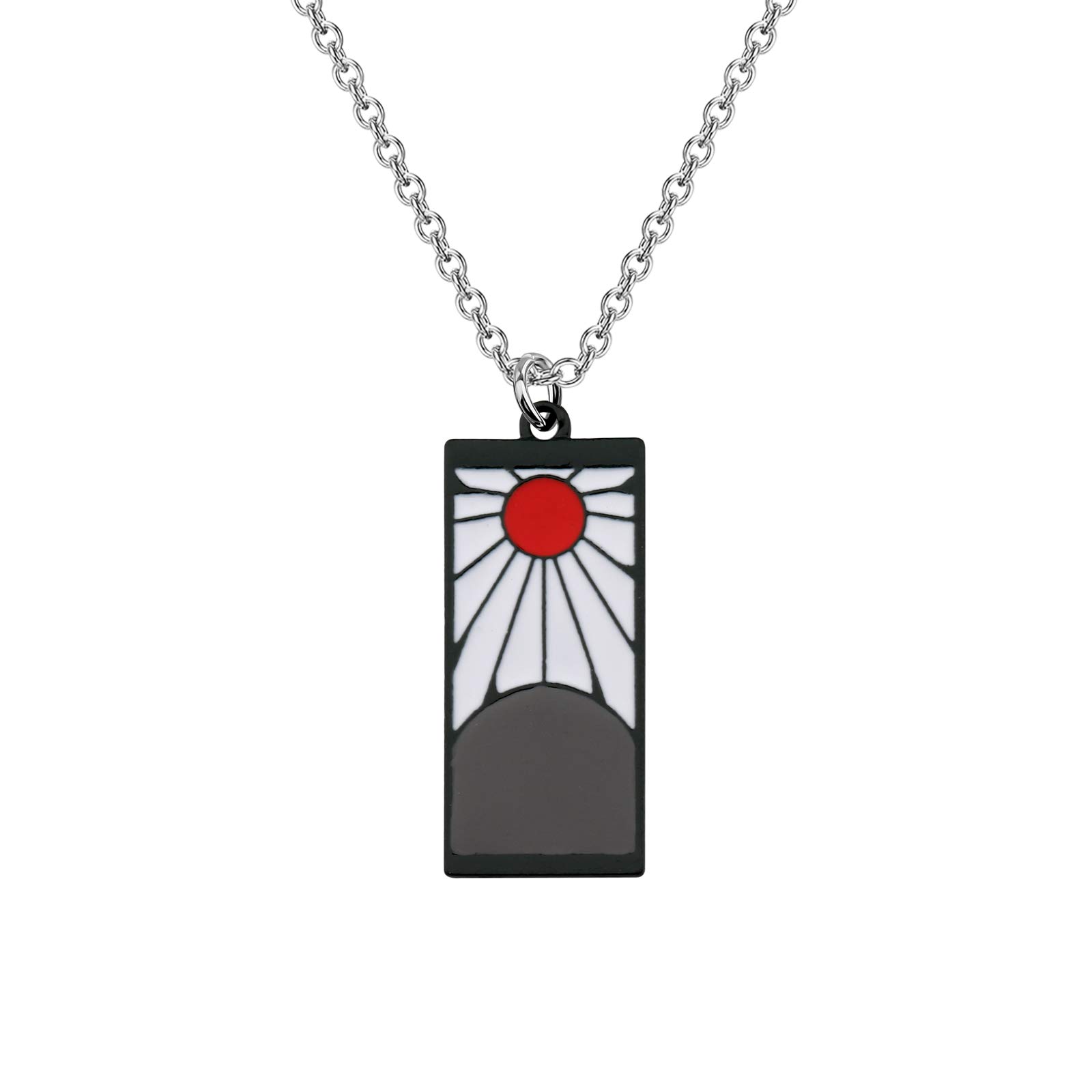 FAADBUK Demon Anime Inspired Jewelry - Collar y llavero Tanjirou Anime Cosplay Regalos, L, Acero inoxidable