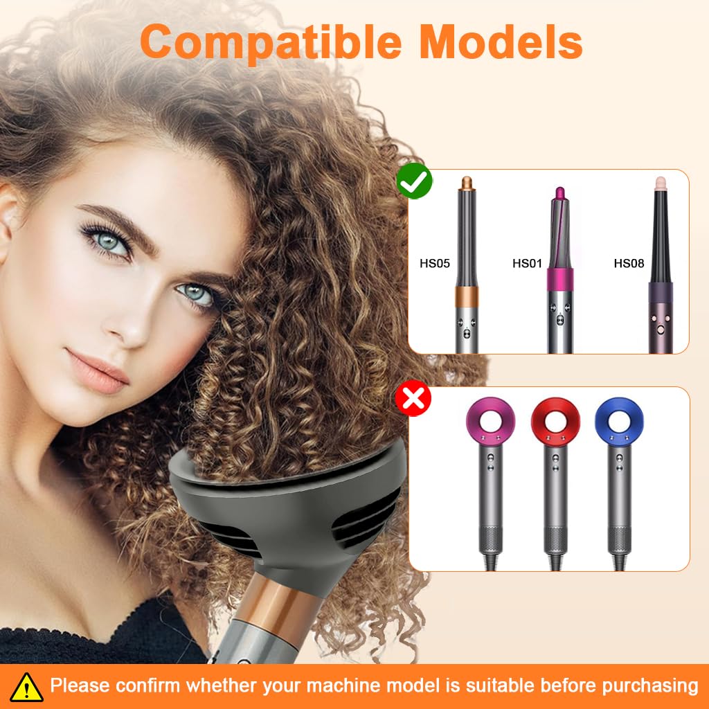 MAYCREATE® Wave Curl Diffuser for Dyson Airwrap Attachment, Dome and Diffuse Mode Diffuser Attachment for Dyson Airwrap HS01/HS05/HS08 for Enhance Curl and Control Wavy Hair - Image 2 thumbnail