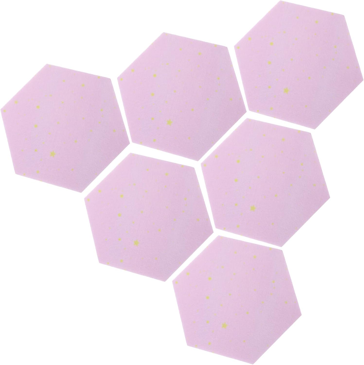 INOOMP 6pcs Hexagon Felt Bulletin Boards Lightweight Pin Memo Tiles for Home Office Classroom Wall Decoration Display Panels