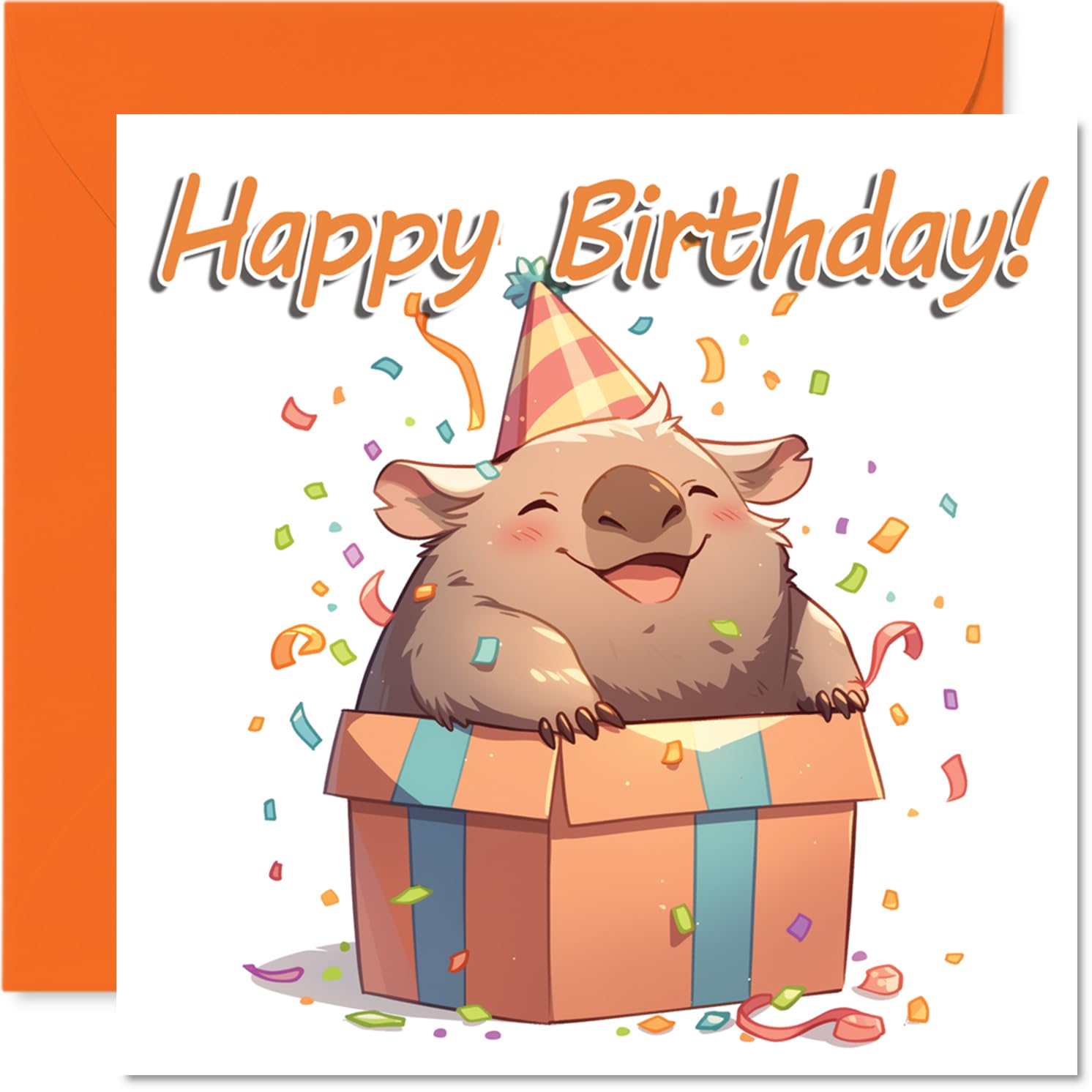 Wombat Birthday Cards - Animal Gifts - Happy Birthday Card for Son Daughter Brother Sister Grandson Granddaughter Niece Nephew Cousin, 145mm Bday Greeting Cards