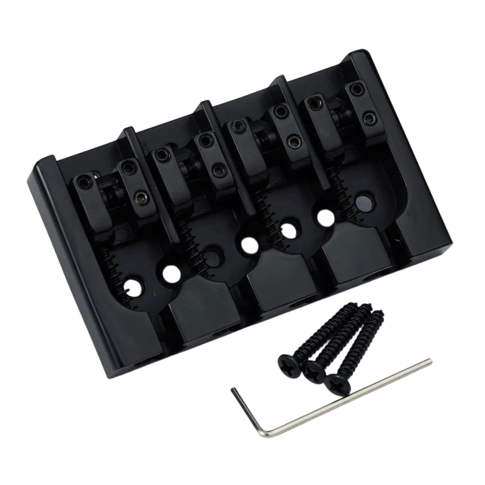 Mostek Gitarowy 4 Strunowy Regulowany Metalowy Mostek Basowy W Stylu Vintage(BK)