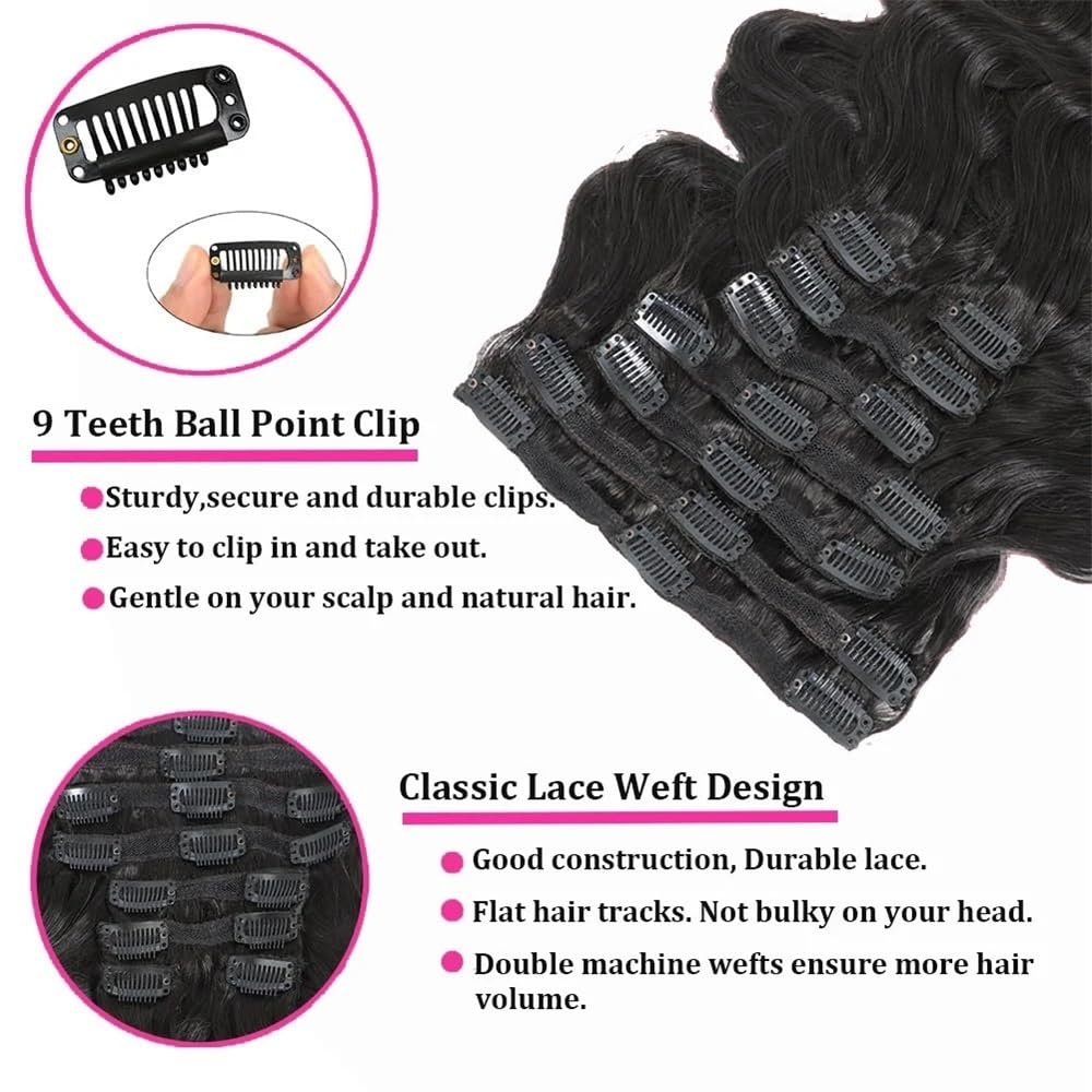 Nakładki na włosy dla kobiet Przedłużki z włosów naturalnych typu „body wave clip in” 120 g/zestaw „clip dla kobiet Messy Hair Bun Hairpiece(14inches,240g)