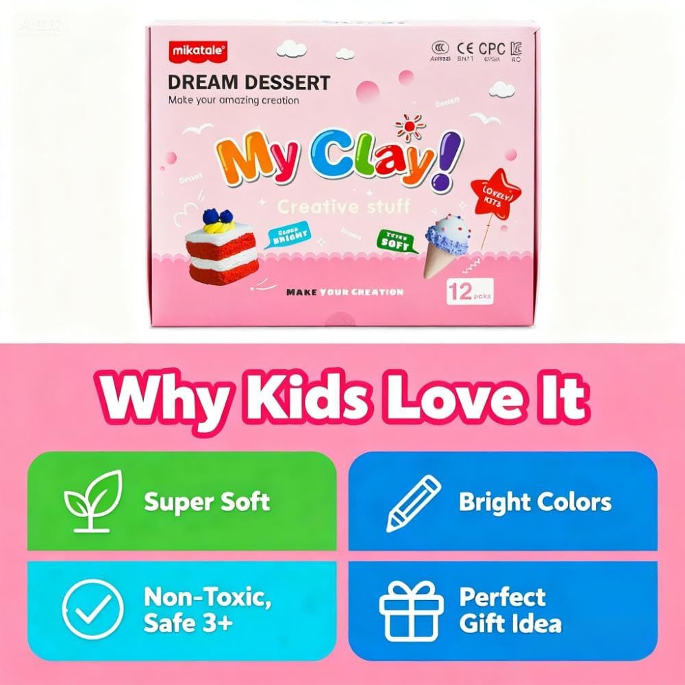 Air Dry Clay Kit for Kids - 12 Dessert Crafts -6
