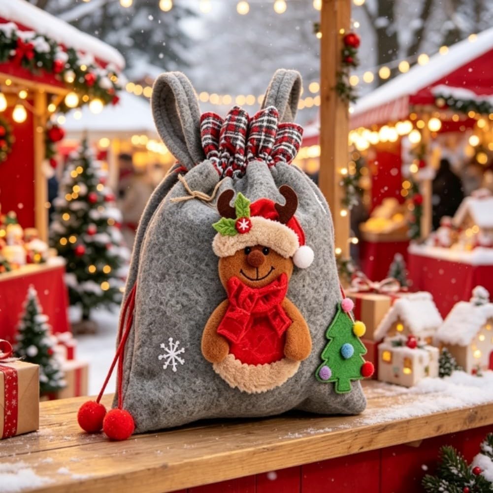 Bolsa de Dulces Navideña Gruesa de para suave Bolsa de Dulces(Snowman)