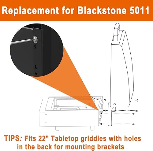 Miniatura 6 de Capucha de cubierta dura con medidor de temperatura para parrilla Blackstone de 22 pulgadas, campana de parrilla 5011 para parrilla Blackstone de 22