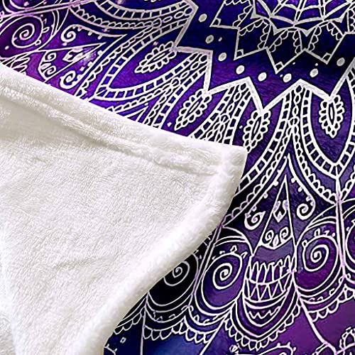 Couverture flanelle fleur violette 150x200cm pour canapé