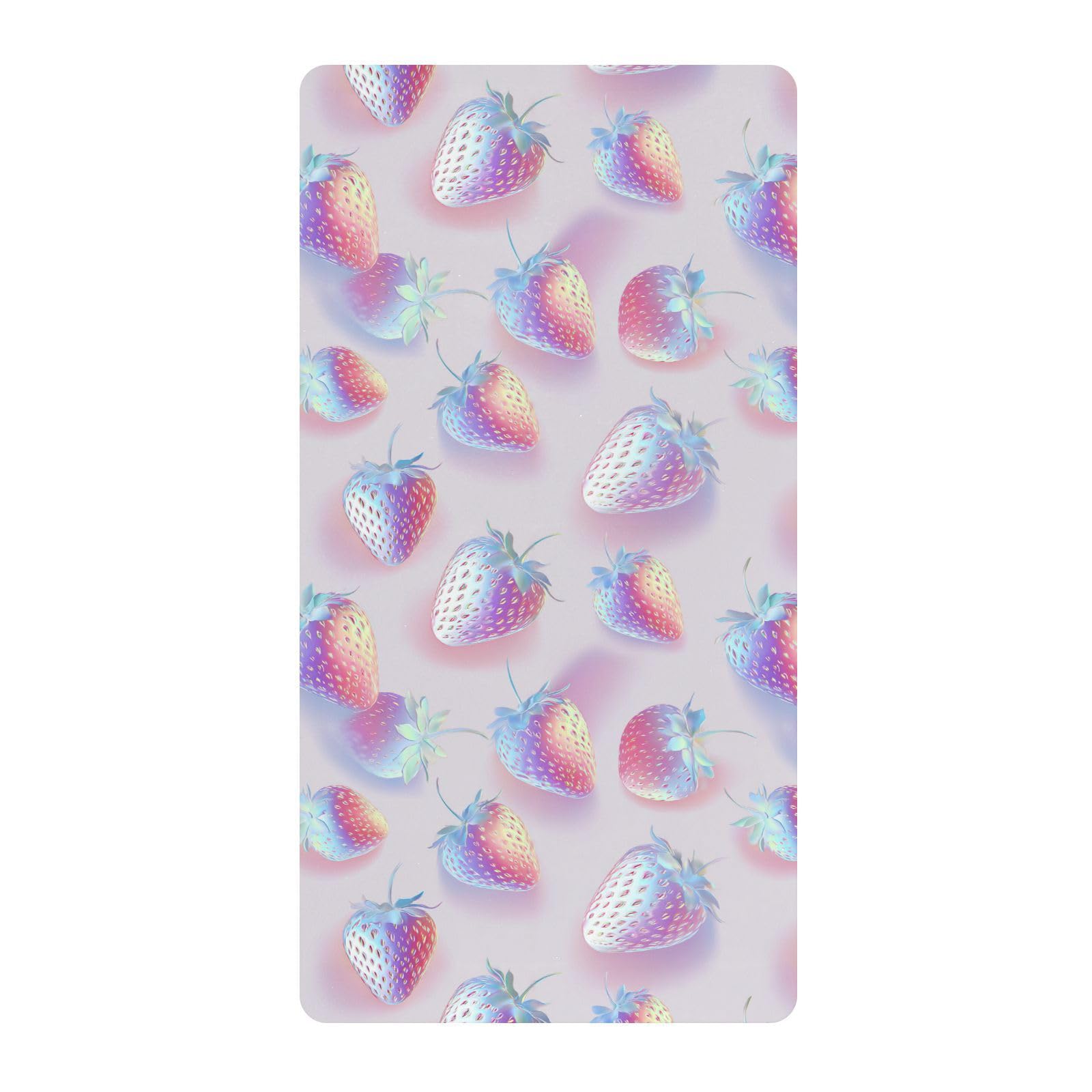 Lenzuola per culla con ologramma fragola argento per neonati e ragazze in cotone comodo traspirante per culla per bambini, 1 confezione cuna para ni?o