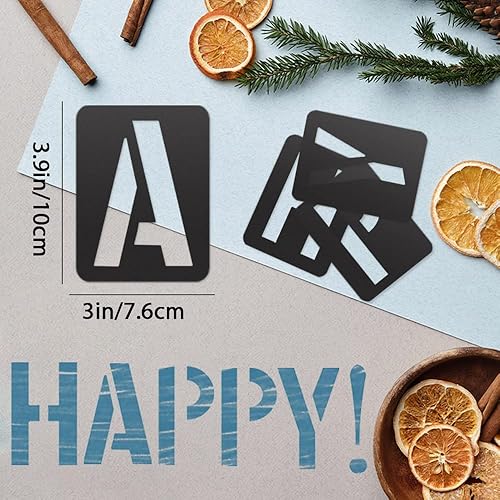 Miniatura 2 de 42 plantillas de letras reutilizables, plantillas de manualidades de números de 4 pulgadas, plantilla de pintura de letras, plantillas de números