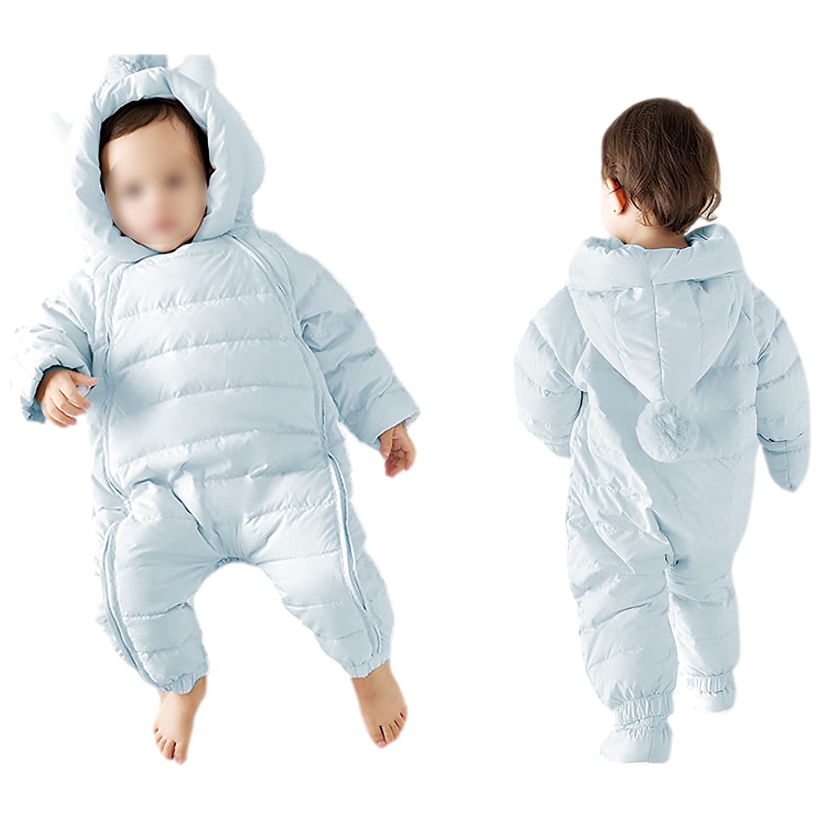 amropi Bambino Tute da Neve Inverno Pagliaccetto con Cappuccio Neonato Body Overall Jumpsuit per 3-24 Mesi
