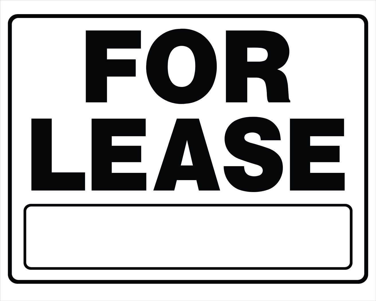 Hillman 840050 For Lease Sign with Space for Fill In includes H-Wire Mounting Bracket, White and Black Corrugated Heavy Duty Plastic, 20x24 Inches 1-Sign