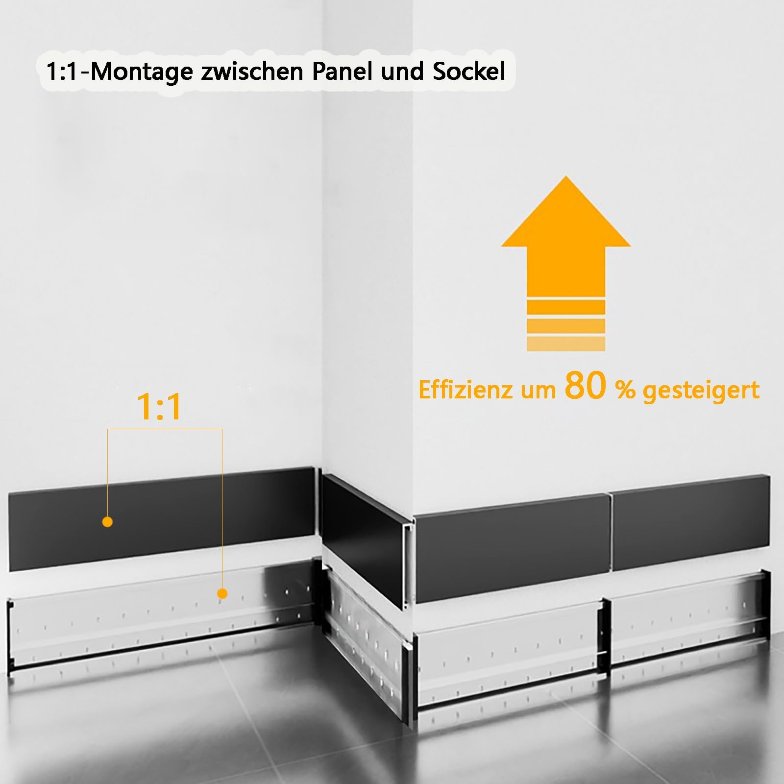 Zócalos De Aluminio 6063-T5 Resistentes A La Humedad - 125cm, Pack De 2 - Tableros Decorativos Modernos Para Salas De Estar, Oficinas Y Decoración Interior - Versátil Y Elegante(Champagnergold