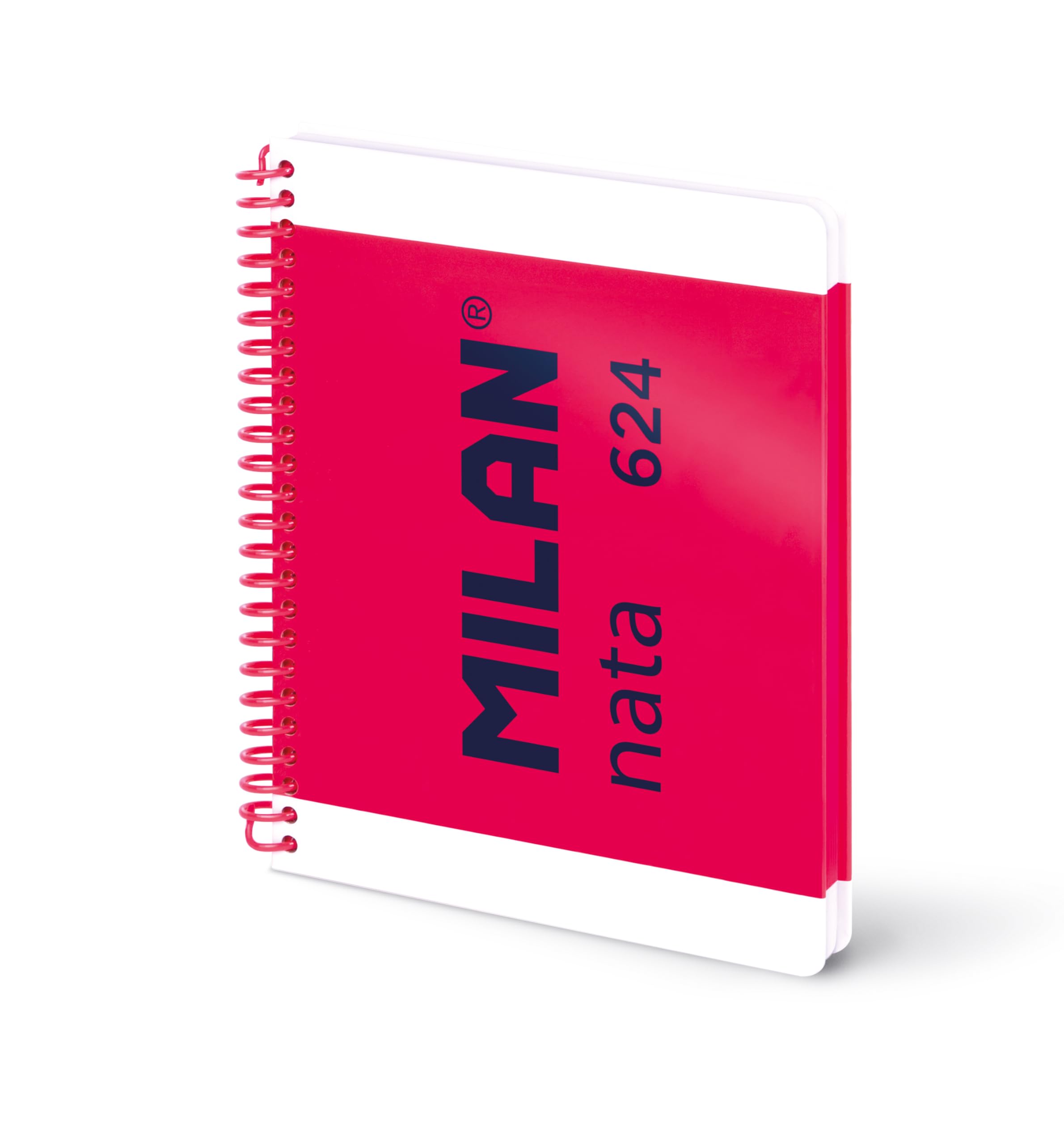 MILAN® Nata® 624 Since 1918 A5 Spiral Notebook 80 Sheets White 95gsm Pink