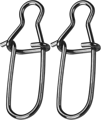 AMYSPORTS Clip de presión de pesca de alta resistencia, doble bloqueo giratorio de acero inoxidable de cambio rápido, broches de pesca de níquel