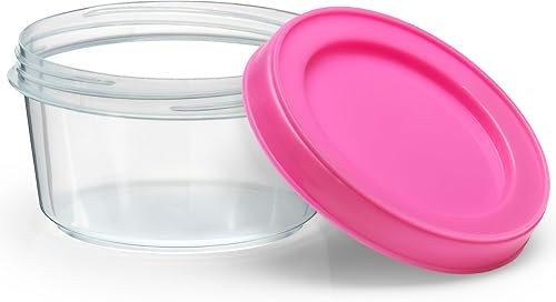 Miniatura 3 de DecorRack Paquete de 12 recipientes de plástico de almacenamiento de alimentos de 7 onzas con tapas de rosca, sin BPA, tarros apilables