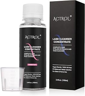 Eyelash Cleanser Concentrate Bubble Gum 100ml Professional Lash Extensions Shampoo Natural Foaming Cleanser DIY Paraben & Sulfate Free Non-lrritating Wash for Extensions Lashes with Salon Home Care-Makes 60ml Bottles Eyelash Shampoo