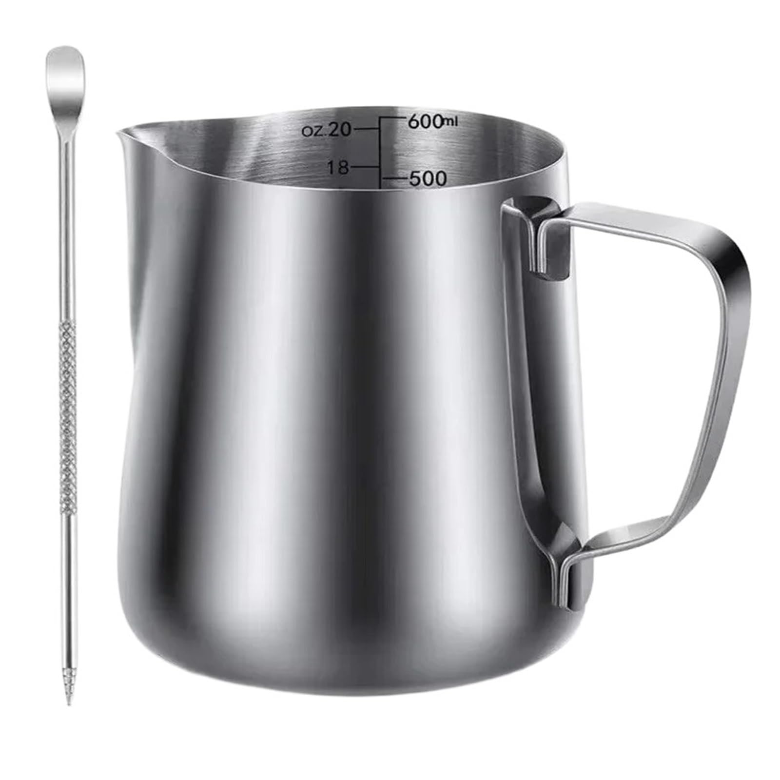 Brocca for schiuma di latte da 350 ml/600 ml (12oz/20oz) brocche for cottura a vapore brocca for caffè in acciaio inossidabile con tazza art penna,12oz(350ml (12 oz))