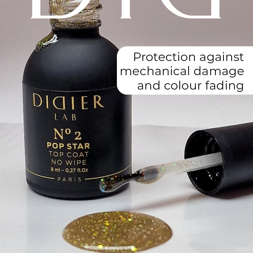 Gel polish Top coat no wipe "Didier Lab", Pop Star, No2