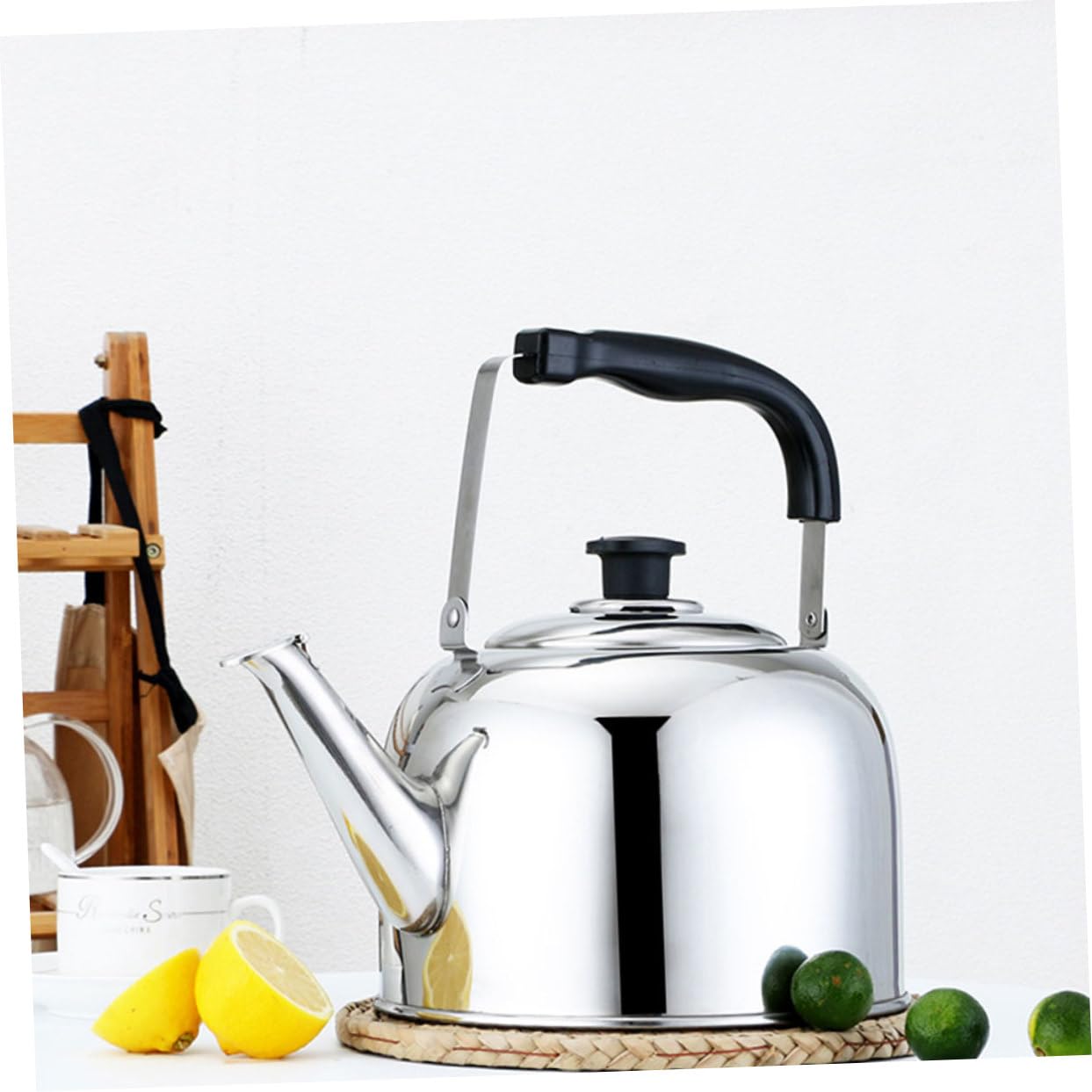 Edelstahl Teekessel Großer Wasserkessel mit Automatischem Pfeifton Dicker Kessel für Gasherde Sicherer Langlebiger Wasserkocher für Zuhause und Tee liebhaber