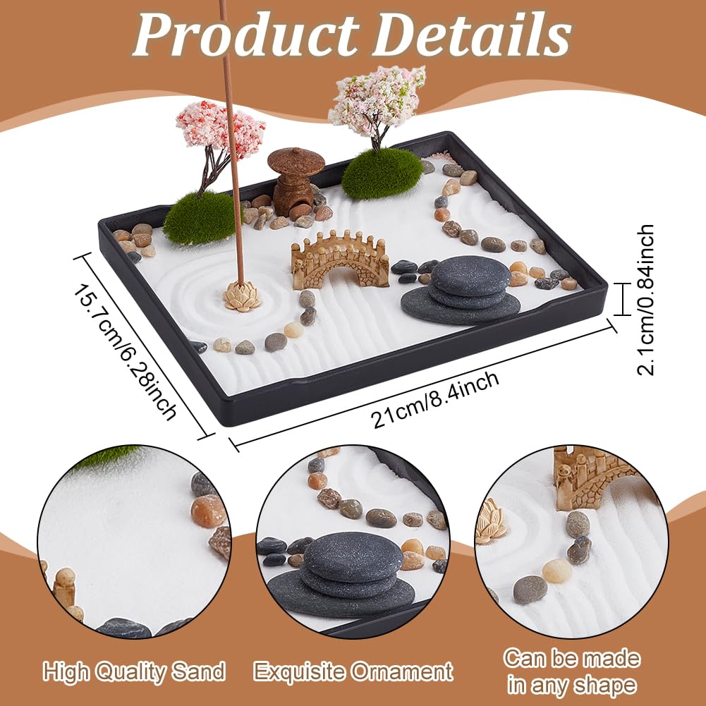 Kit De Jardin De Sable Zen Japonais | Mini Décoration De Table Avec