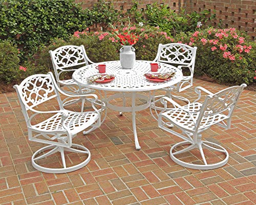 Homestyles 6652-53 Outdoor Swivel Rocking Chair, White #TOP2