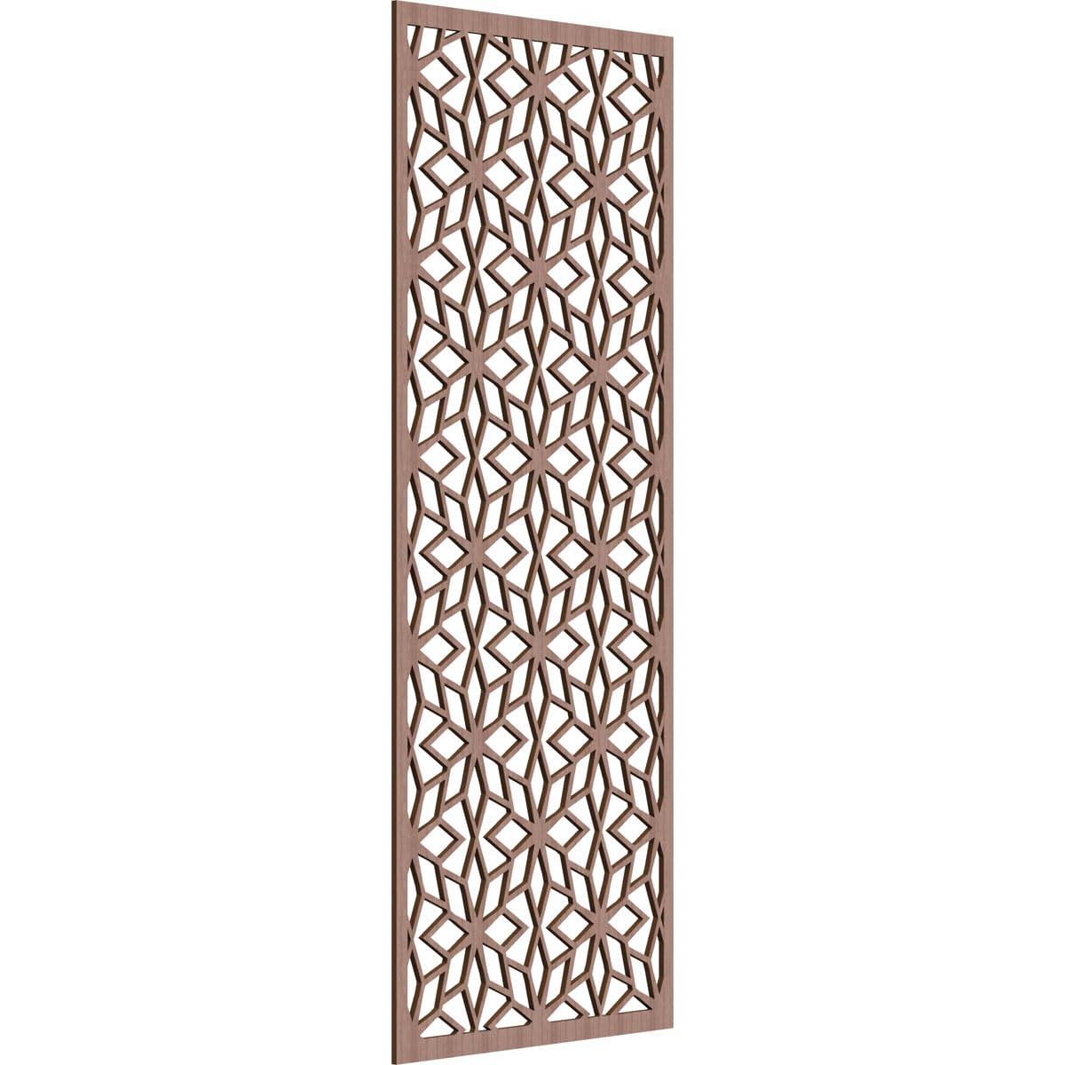 29 3/8"W x 74 3/8"H x 3/8"T Lake Decorative Fretwork Wood Wall Panels, Walnut