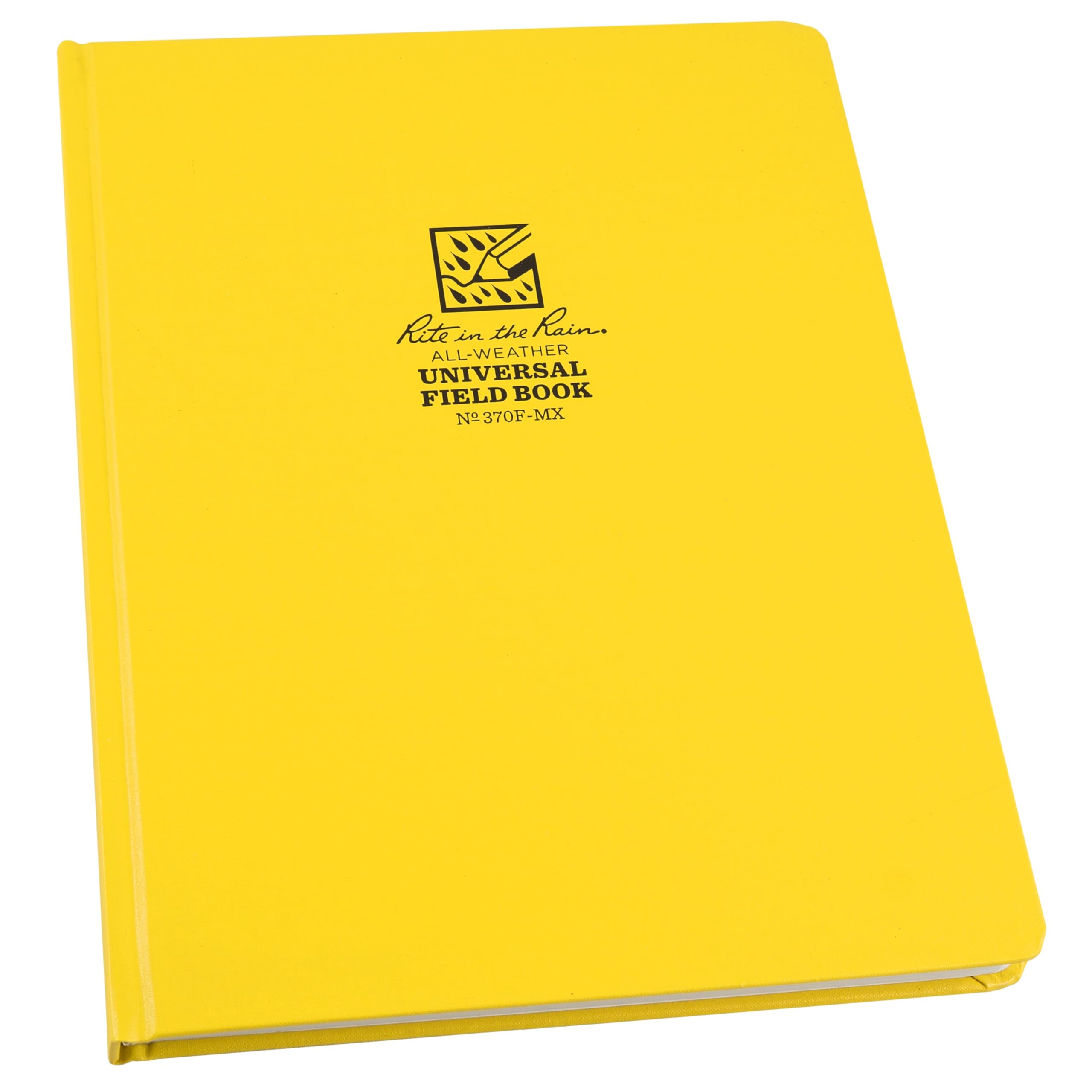 Rite in the Rain Weatherproof Hard Cover Notebook, 8.75" x 11.25", Yellow Cover, Universal Pattern (No. 370F-MX)