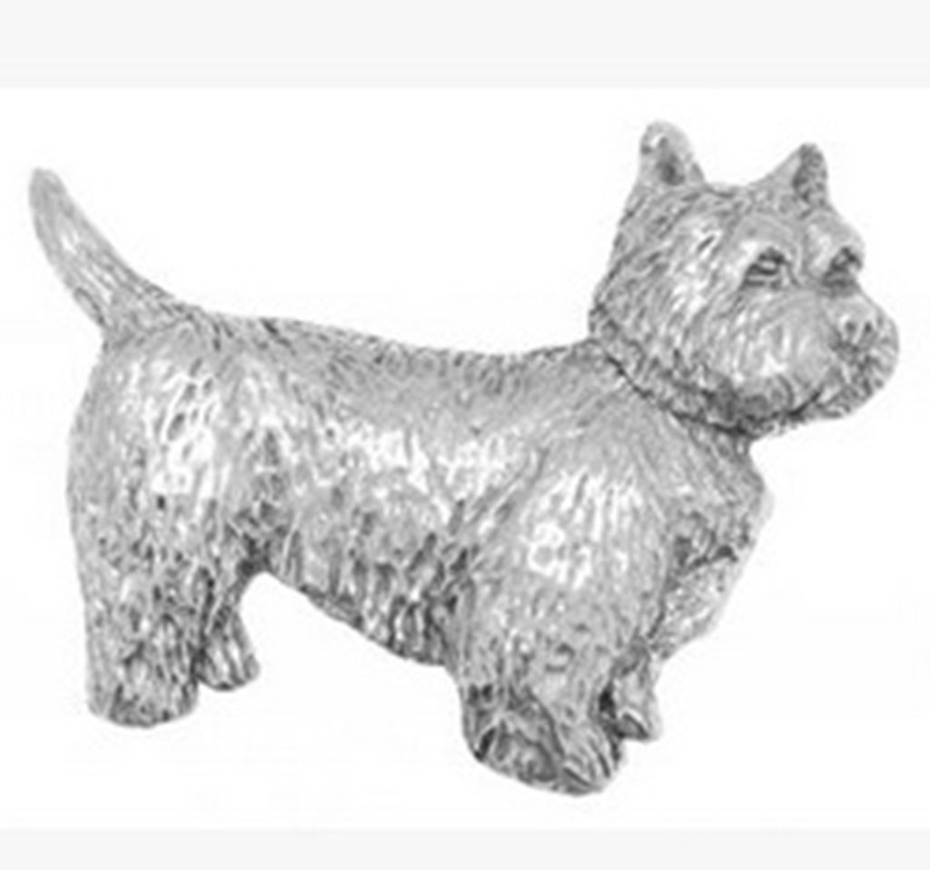 West Highland Terrier Westie Dog Pin Badge Brooch Gift, Supplied in Organza Bag