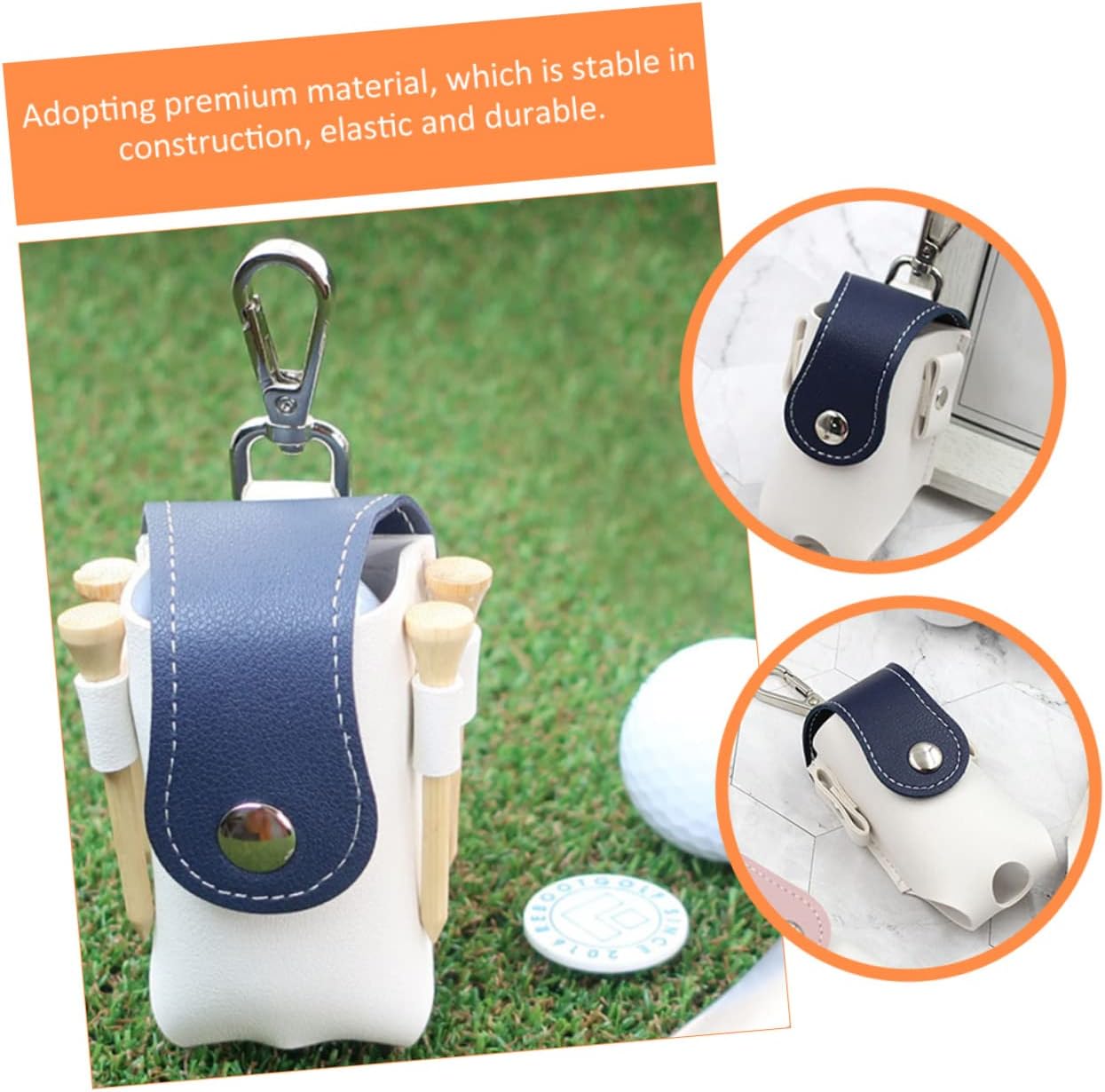 Yardwe 3pcs Reusable Golf Holder Pu Waist Bag Organizer for Golf for Outdoor Activities image 2