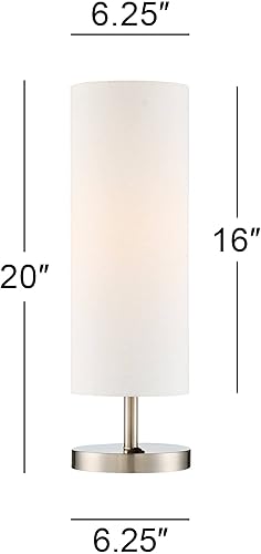Miniatura 4 de 360 Lighting Heyburn - Juego de 2 lámparas decorativas modernas de mesa de 20 pulgadas de alto con toma de corriente USB y CA en base níquel