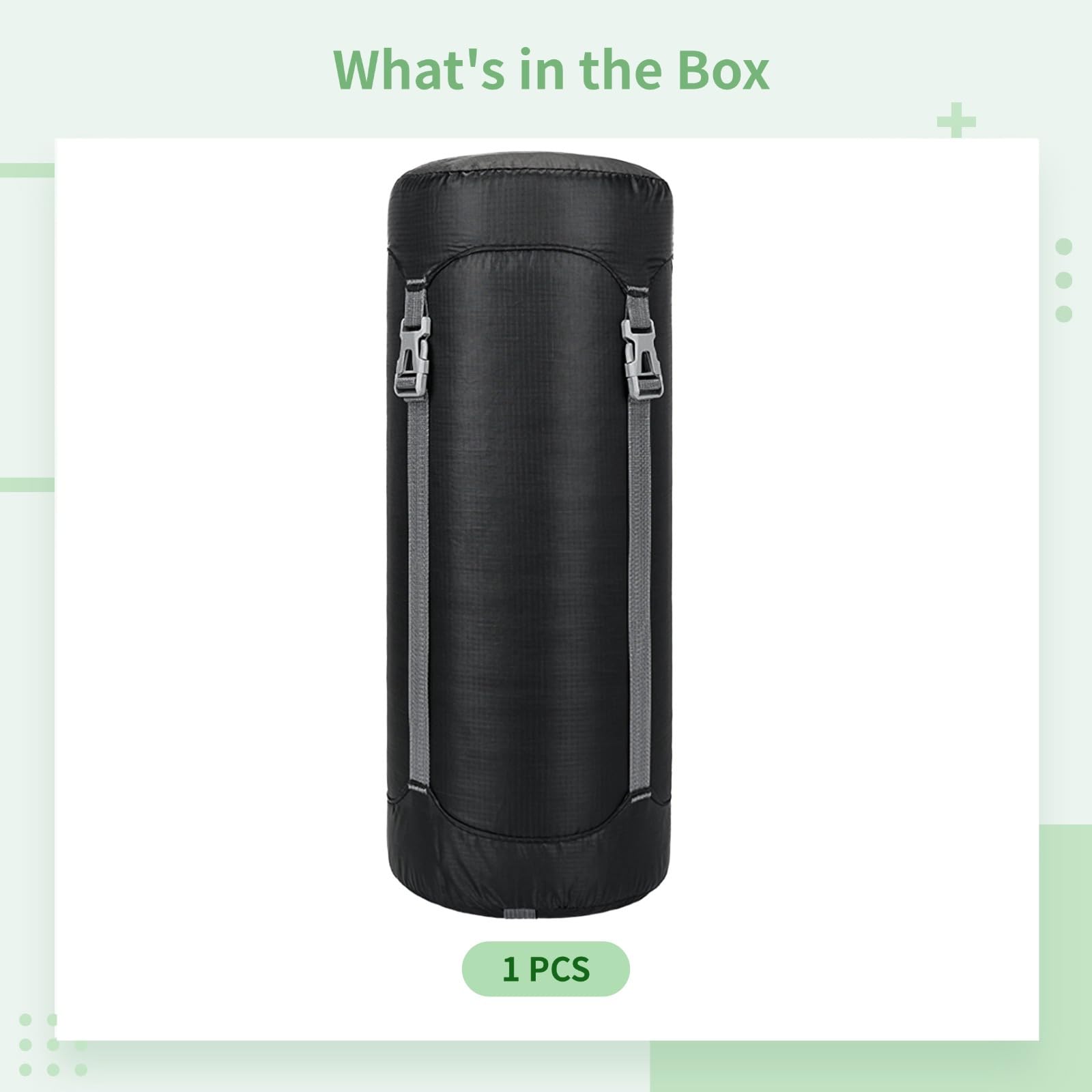 Waterproof Compression Stuff Sack with Lid, 30L Dry Bag for Travel, Hiking, Camping, 11X25.6