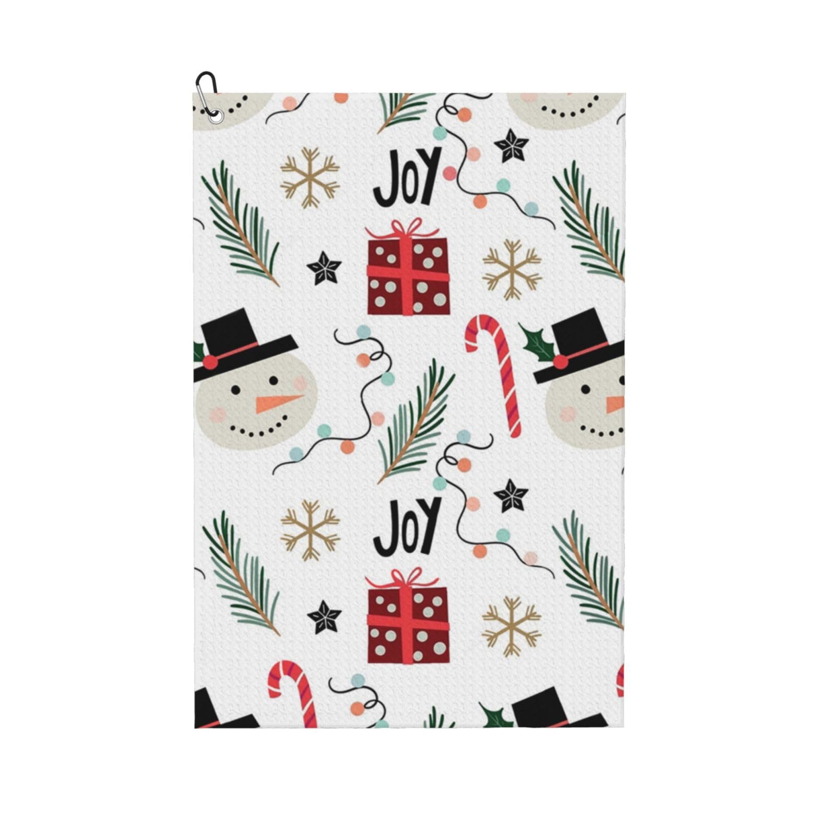 Hnnkloy Christmas With Snowman, 16x24 in Portable Waffle Golf Towels with Carabiner Clip for Golf Bag
